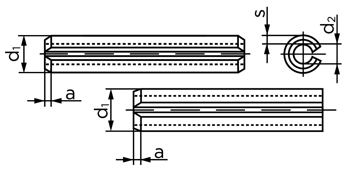 Teknisk tegning af DIN 1481